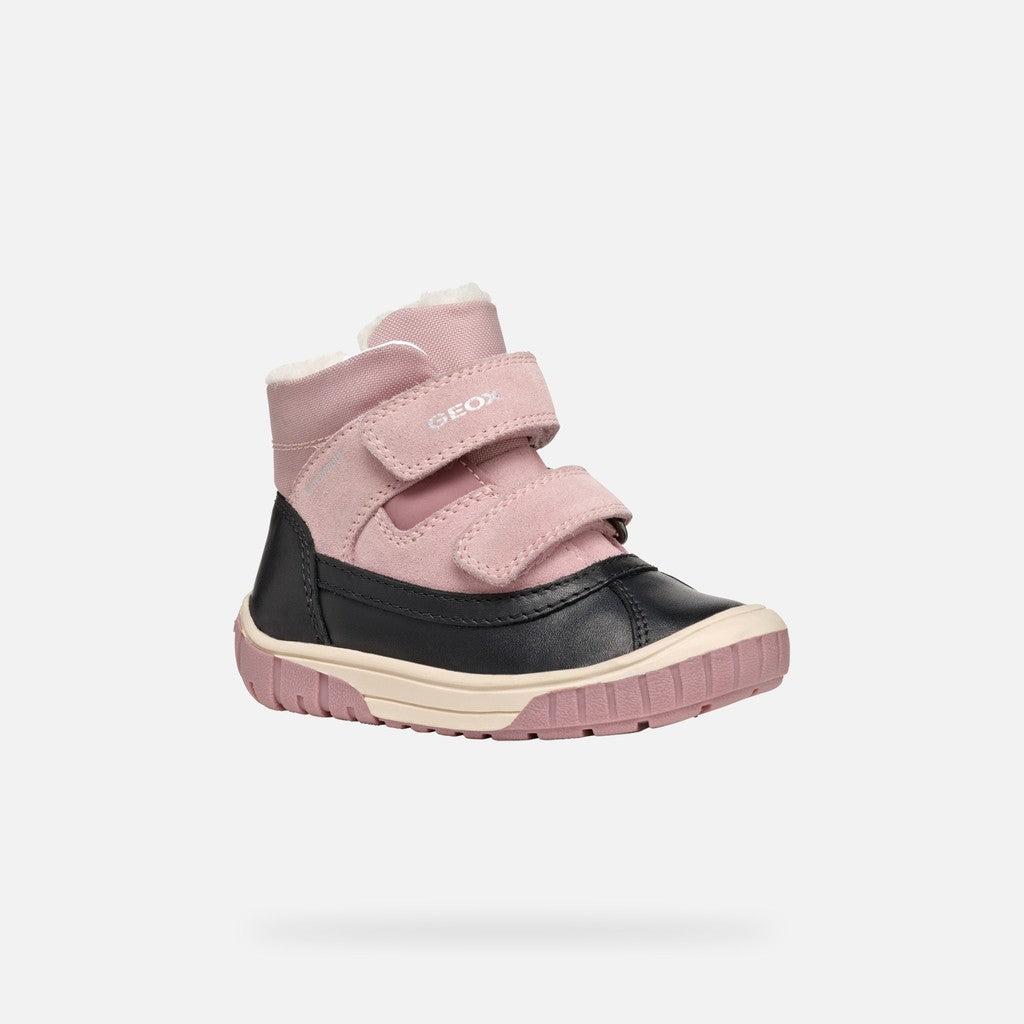 GEOX OMAR BABY neperšlampami vaikiški aulinukai – juodi/rožiniai